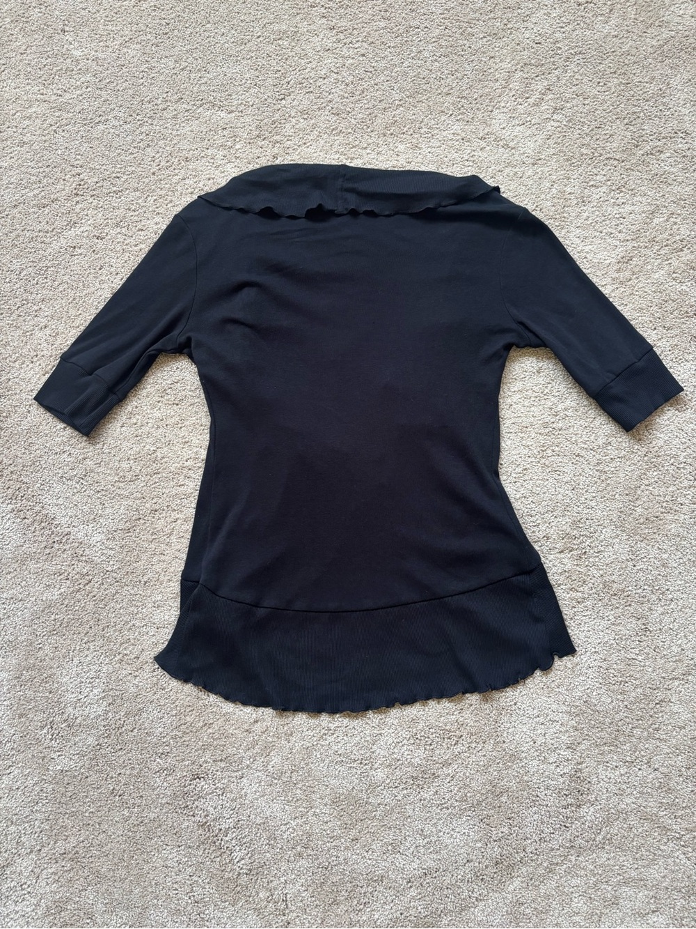 Express Black Ruffle-Front Open Cardigan - Picture 5 of 6